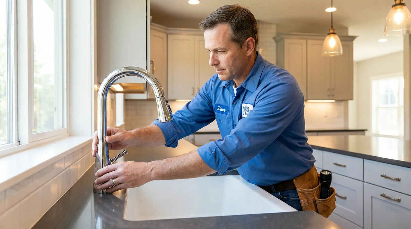 Kitchen faucet installation by Johns Plumbing LLC in Cabin John